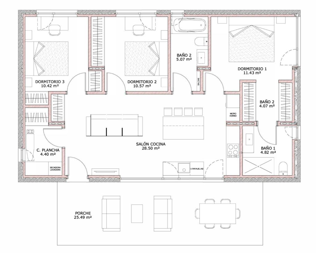 planos modelo effic box casas container